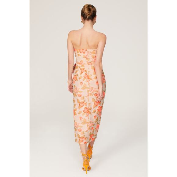 SHOSHANNA Multicolor Floral Cotton Blend Statement Bow Tie Merlin Dress Size 10 - Picture 3 of 15